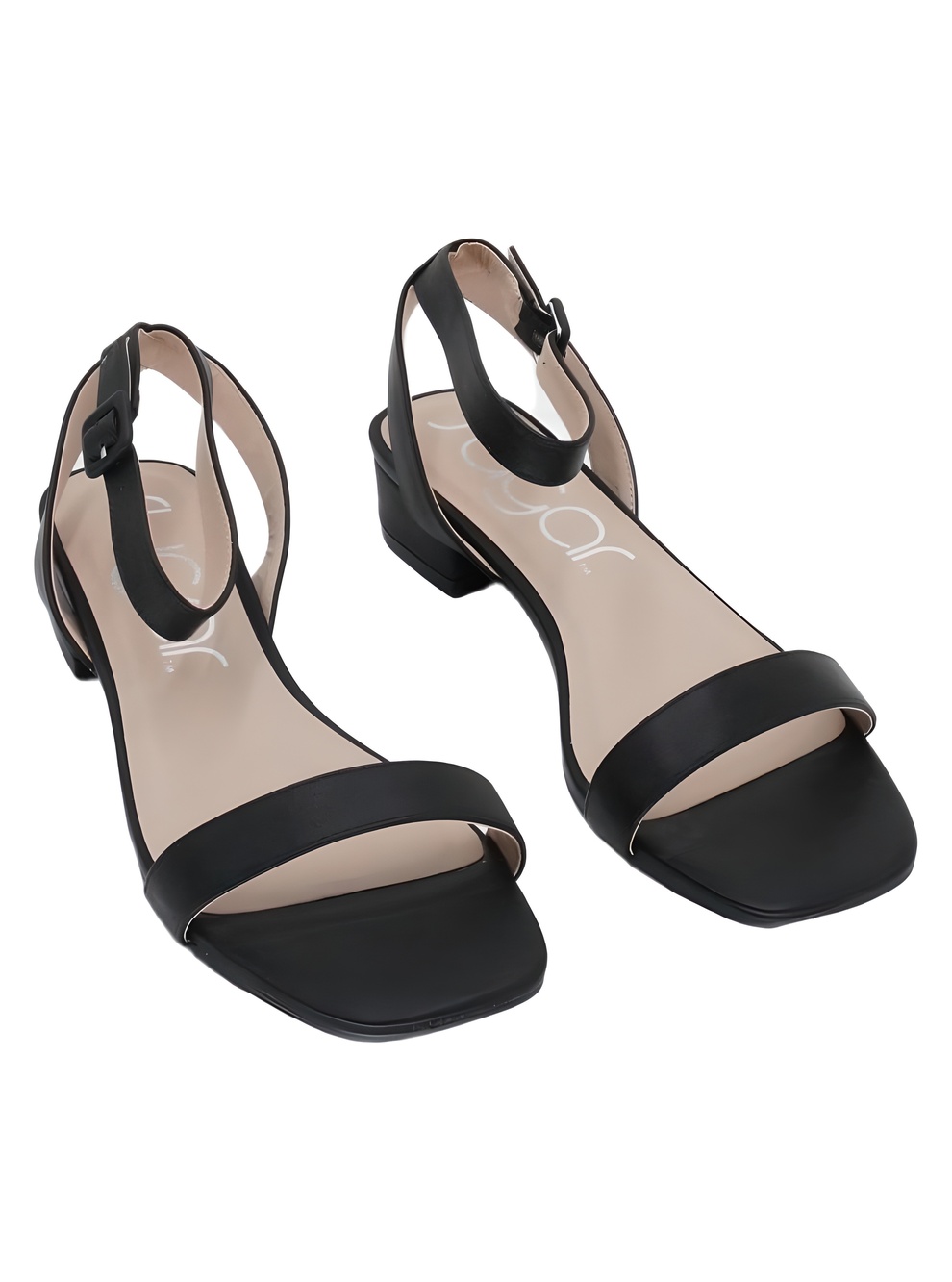 Sugar Umpire Ankle Strap Flat Sandals Black Size 9M